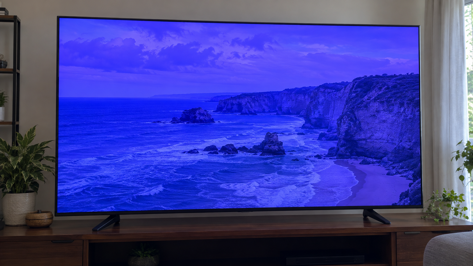 Exemplo de TV LG com a imagem azulada